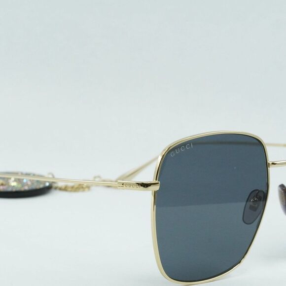 NEW GUCCI GG1031S 009 GOLD GREY SQUARE SUNGLASSES WITH CHARMS - Picture 15 of 15